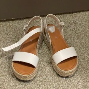White platform sandals